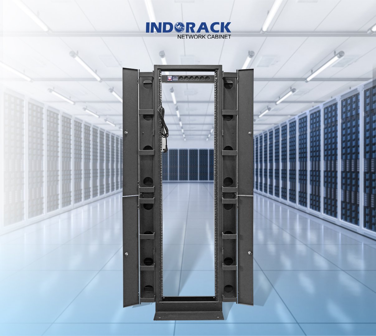open-rack-cyber-indorack-42u-19-inch-depth-562mm-orc42-gambar-0