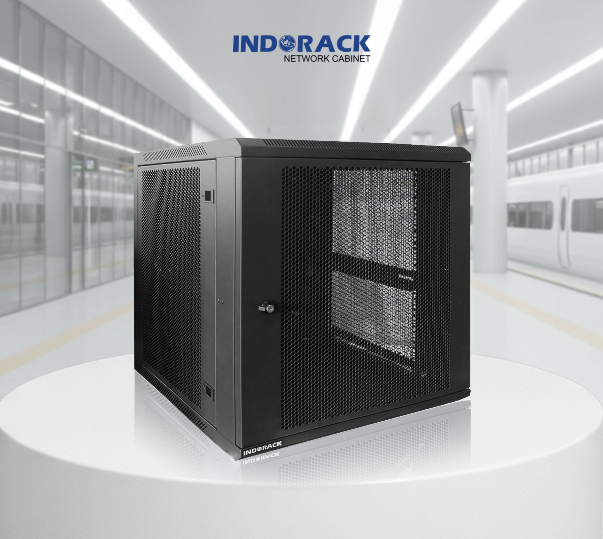 wallmount-rack-indorack-12u-19-inch-depth-600mm-single-perforated-door-wip6012s-gambar-0