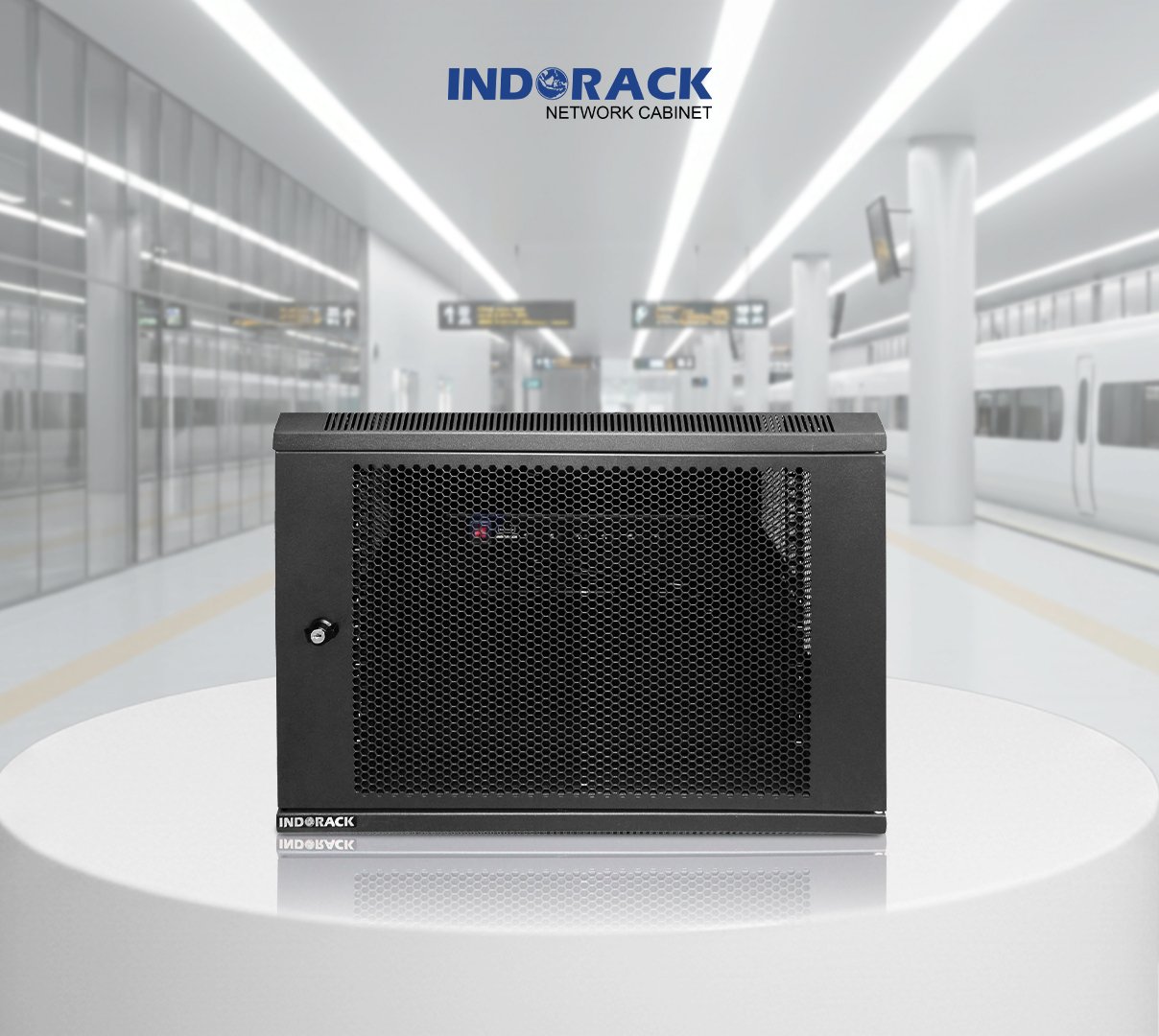 wallmount-rack-indorack-8u-19-inch-depth-600mm-single-perforated-door-wip6008s-gambar-0